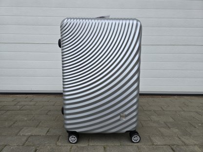 cestovní skořepinový kufr velký - stříbrný II.