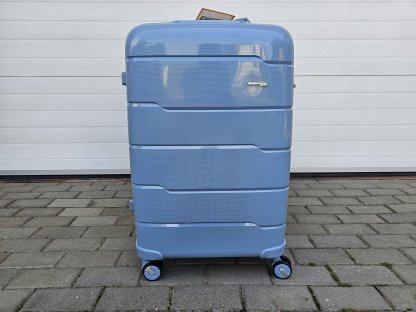 cestovní skořepinový kufr velký - světlemodrý