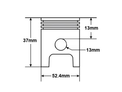 VÁLEC ATV 110 52,4mm ČEP 13mm KINGWAY JUNAK ZIPP 4T S HORIZONTÁLNÍM MOTOREM S OZNAČENÍM 152FMH PASUJE NA: BENZER-TEXAS FERRO-901 JUNAK-901/902 KINGWAY-STREET/ALPINUS KINROAD-CHOPPER/PY5 ZUMICO-RONIN/KNIGHT ČÍNSKÉ ČTYŘKOLKY, MOPEDY, CROSSY