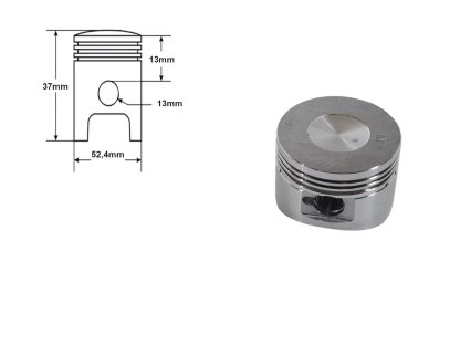 VÁLEC ATV 110 52,4mm ČEP 13mm SADA. MOTOR HORIZONTÁLNÍ S OZNAČENÍM 152FMH VYSKYTUJÍCÍ SE V ATV ČÍNSKÉ ČTYŘKOLKY, MOPEDY STREET, CROSS, CHOPPER