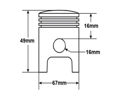 VÁLEC ATV 250 CG 67mm ČEP 16mm AC HB