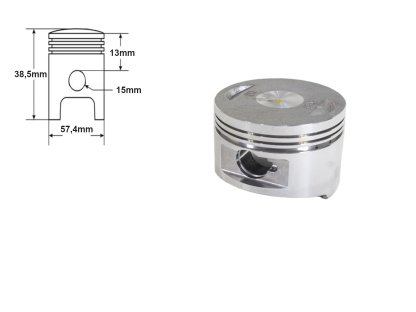 VÁLEC GY6-150 ATV 150 DIABLO 57,4mm ČEP 15mm SADA. WIN