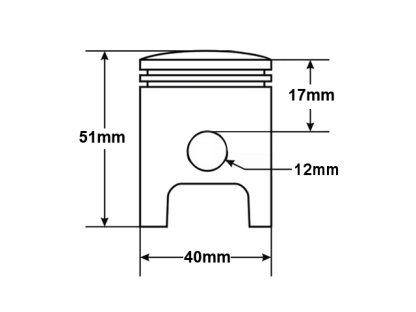 VÁLEC YAMAHA YB50 FS1 50 40mm ČEP 12mm 2T SA