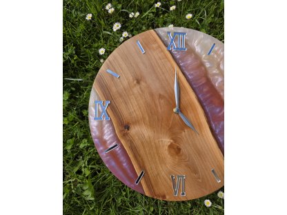 epoxidové hodiny jabloň - SHINING WOOD 36 cm