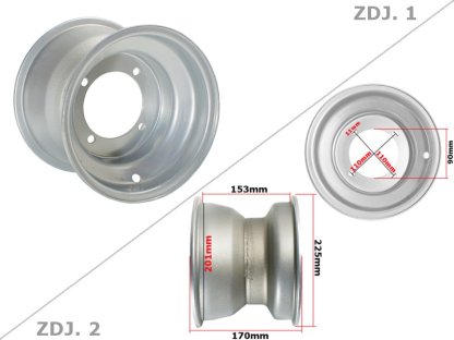 FELGA ATV 8'' 4 ŠROUBY ZADNÍ ATV 150 FUXIN