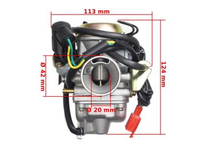 KARBURÁTOR GY6-125 SKÚTR 4T ROMET ROUTER KEEWAY KINGWAY KYMCO ZIPP BENZER RU