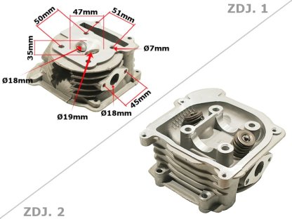 HLAVA GY6-80 47mm DLOUHÉ VENTILY KPL. WIN