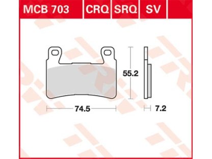 BRZDOVÉ DESTIČKY TRW MCB703SV HONDA CB CBR VTR