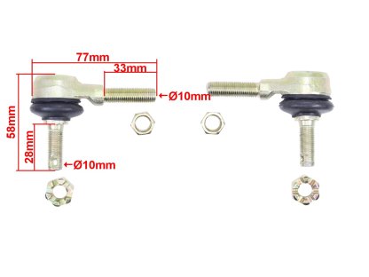 KONCOVKY ŘÍDICÍ TYČE ATV 110/125 L/P SADA.