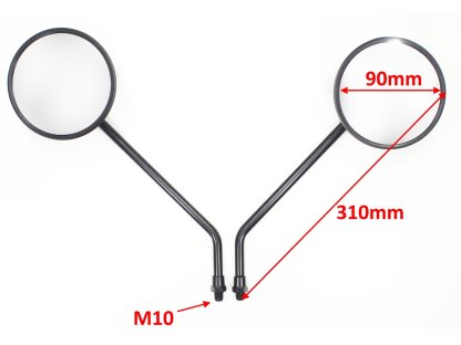 MOTOCYKLOVÁ ZRCÁTKA SKÚTR MOPED MZ SIMSON KULATÁ M10 ČERNÁ OXF-14070 E4 SADA.OX