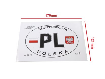 SAMOLEPKA CZ VLAJKA/ZNAK POLSKO VELKÁ KAT-E 160x117mm