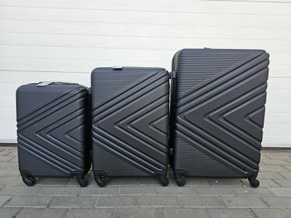 sada skořepinových cestovních kufrů 3 - černá II.