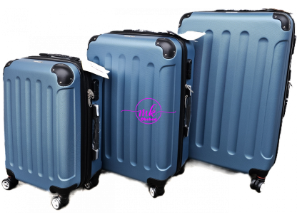 sada skořepinových cestovních kufrů 3 - ledově modrá