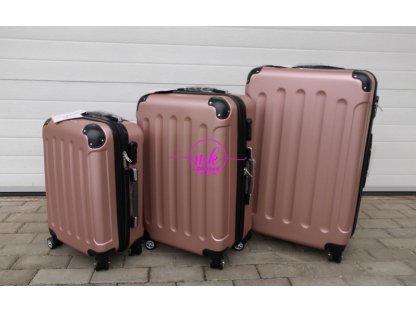 sada skořepinových cestovních kufrů 3 - rose gold