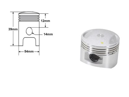 PÍST ATV 125 54mm ČEP 14mm SADA. BRI