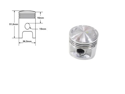 PÍST ATV 125 CG 56,5mm ČEP 15mm SADA. VÍTĚZSTVÍ