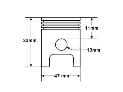 PÍST GY6-80 47mm ROB