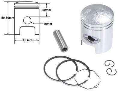 PISTON HONDA TACT 50 40mm ČEP 10mm STANDARD