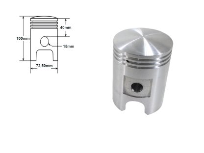 PÍST IŻ 350/DKW 1. BROUŠENÍ 72,50mm S LINKOU DUELLS DI