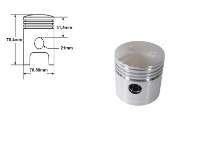 PÍST K-750 M-72 78.50mm 2 BRUS DUELLS SADA DI