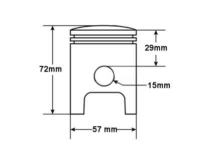 PÍST MZ ETZ 150 57,00mm 2 BRUS STD