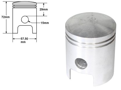 PÍST MZ ETZ 150 57,50mm 3 BROUSENÍ MAĎARSKO