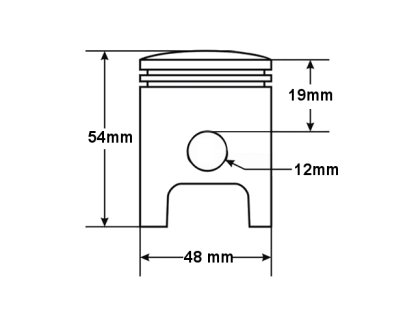 PISTON PIAGGIO TYPHOON AIR COOL 80CC 48MM PIN12 STD TYPHOON