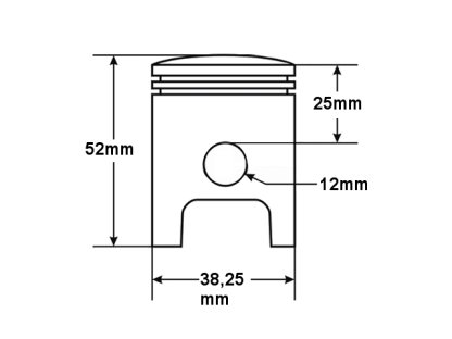 PÍST SIMSON S51 38,25mm 1 BRUS STD