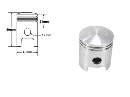 PÍST SIMSON S70 45,00mm NOMINÁL KPL. DE