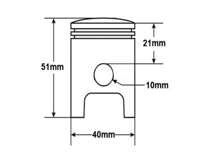 PISTON YAMAHA AEROX APRILIA MALAGUTI MBK 50 40mm LC PIN 10mm 2T SA PASUJE DO: APRILIA-AREA/GULLIVER/RALLY/SONIC/SR BENELLI-491/K2 BETA-ARK/EIKON ITALJET-DRAGSTER MALAGUTI-F12/F15 MBK-YQ YAMAHA-NS50/YQ/AEROX