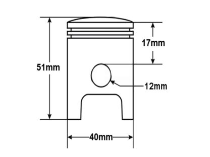 PÍST YAMAHA YB50 FS1 50 40mm ČEP 12mm 2T SA