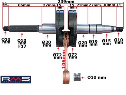 Klikový hřídel APRILIA50 BENELLI BETA MALAGUTI PIN10