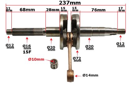 Kliková hřídel Keeway čep 10mm