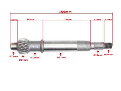 HŘÍDEL PŘEVODOVKY GY6 SPOJKY 155mm