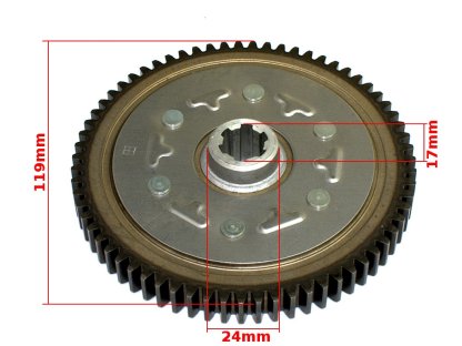 VELKÉ OZUBENÉ KOLO SPOJKY ATV 110/125 CROSS 125 67z TZ