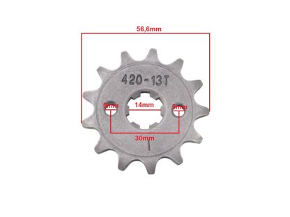 PŘEDNÍ OZUBENÉ KOLO 420-13z 14x17mm ATV 110/125 HB