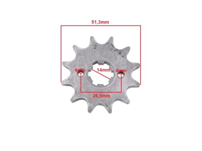 PŘEDNÍ OZUBENÉ KOLO 428-12z 14x17mm ATV STREET HB