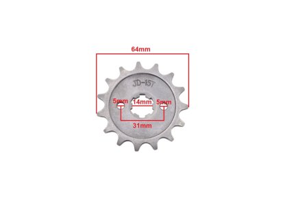 PŘEDNÍ OZUBENÉ KOLO 428-15z 14x17mm ATV 110/125 HB