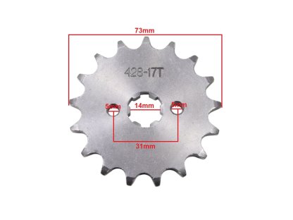 PŘEDNÍ OZUBENÉ KOLO 428-17z 14x17mm ATV CHOPPER STREET HB