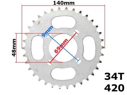 ZADNÍ ROZETA 420-34z ATV 110/125 HB