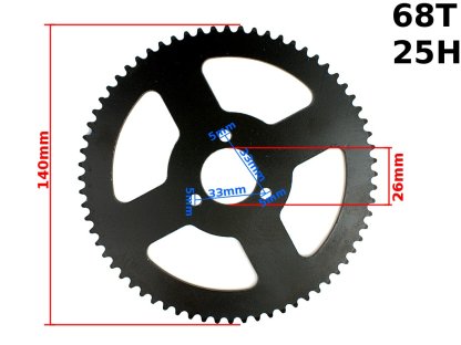 ZADNÍ KOLEČKO POCKET 25H 68z 26mm HB