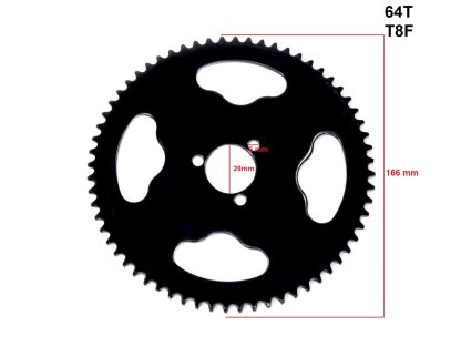 ZUBATKA ZADNÍ POCKET T8F 64z 29mm ČERNÁ HB