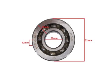 SADA LOŽISEK KLIKOVÉHO HŘÍDELE APRILIA DERBI GILERA PIAGGIO 50CC 20x52x12 SKF + SIMERINGY RMS