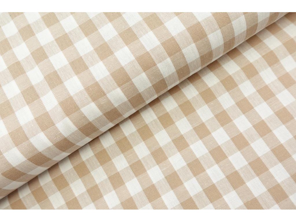 Bavlněná látka / kanafas - Kostka béžová (1 cm)