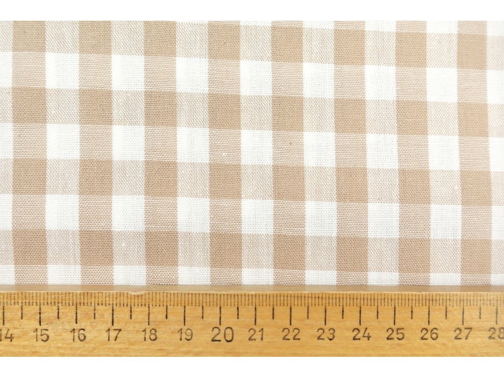 Bavlněná látka / kanafas - Kostka béžová (1 cm)