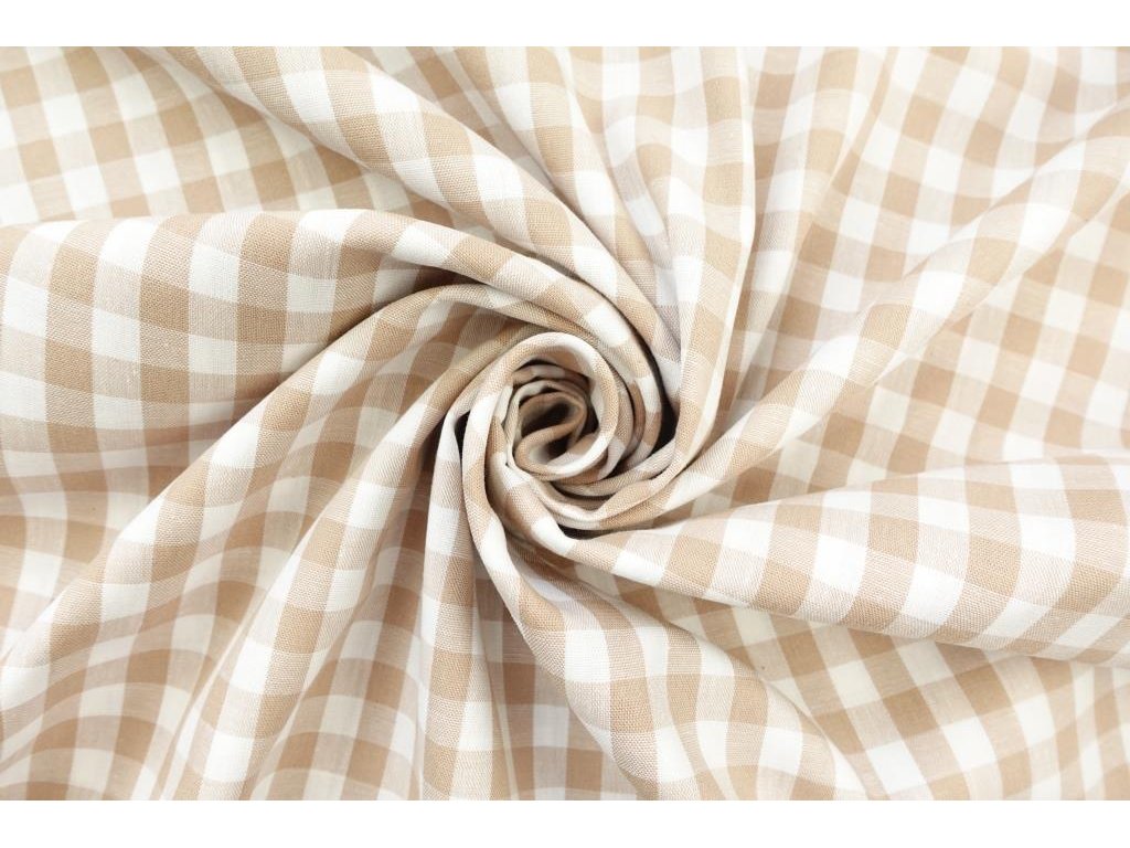 Bavlněná látka / kanafas - Kostka béžová (1 cm)