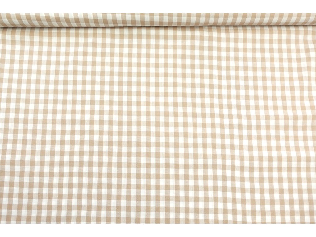 Bavlněná látka / kanafas - Kostka béžová (1 cm)