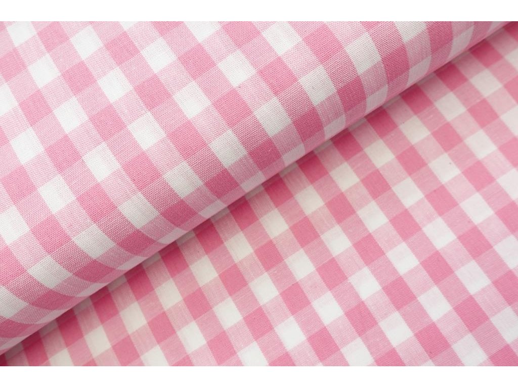 Bavlněná látka / kanafas - Kostka růžová (1 cm)