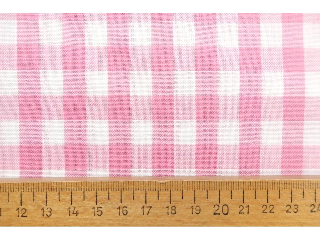 Bavlněná látka / kanafas - Kostka růžová (1 cm)