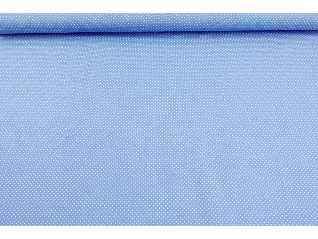 Bavlněná látka / plátno - mini puntík pomněnková modrá
